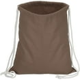 thumbnail image 1 of Cotton Drawstring Bags, Backpack Foldable Sports Gym Bags for Women Men Trip, Brown, 1 of 5
