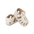 thumbnail image 4 of Seyurigaoka Baby Summer Sandals, Solid Color Hollow-Out Buckle Stick-On Walking Shoes, Soft Sole Anti-Slip Foot Wear, 4 of 9