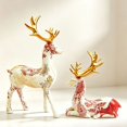 thumbnail image 5 of 2Pcs Resin Reindeer Statue Small Christmas Seated And Standing Deer Figurine, Reindeer Ornaments For Living Room, Wine Cabinet, Display Stand, Bedroom, Office Desktop, 5 of 5