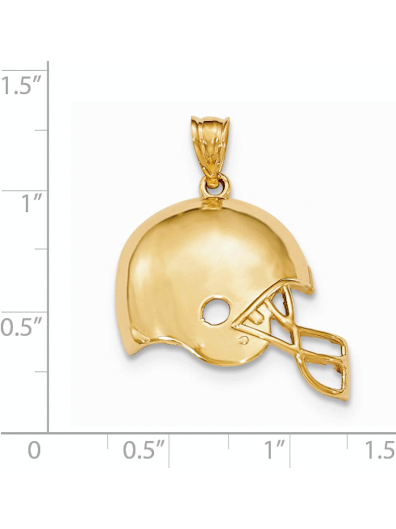 925 Sterling Silver Polished USA Football Sports Helmet Charm Pendant