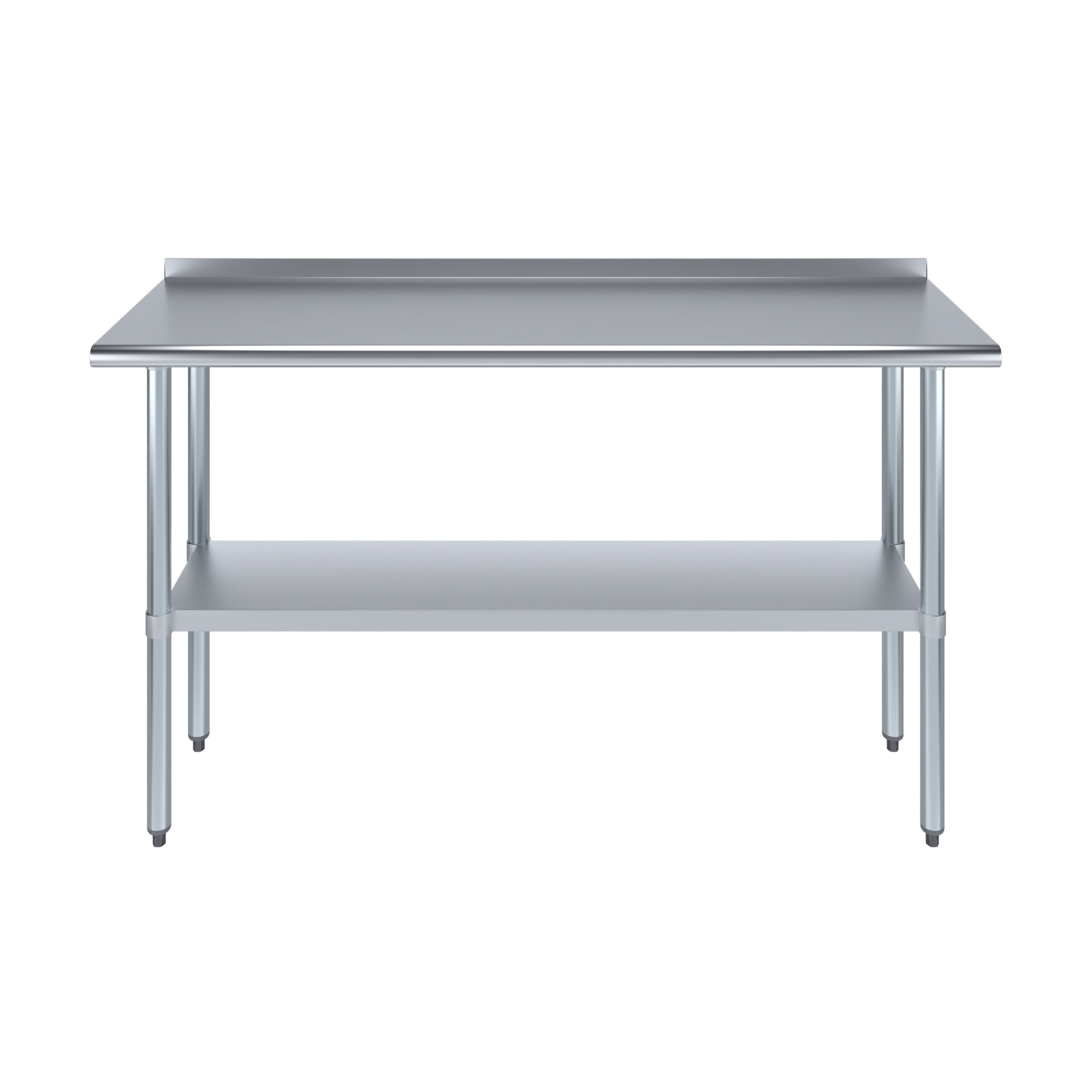 AmGood 18 in. x 60 in. Stainless Steel Work Table with 1.5 in. Backsplash | Metal Kitchen Food Prep Table