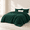 Dark Green-Queen(90*90in), variant on Dark Grey King(104*90in) Checkered Jacquard Polyester Sherpa Fleece Comforter Set