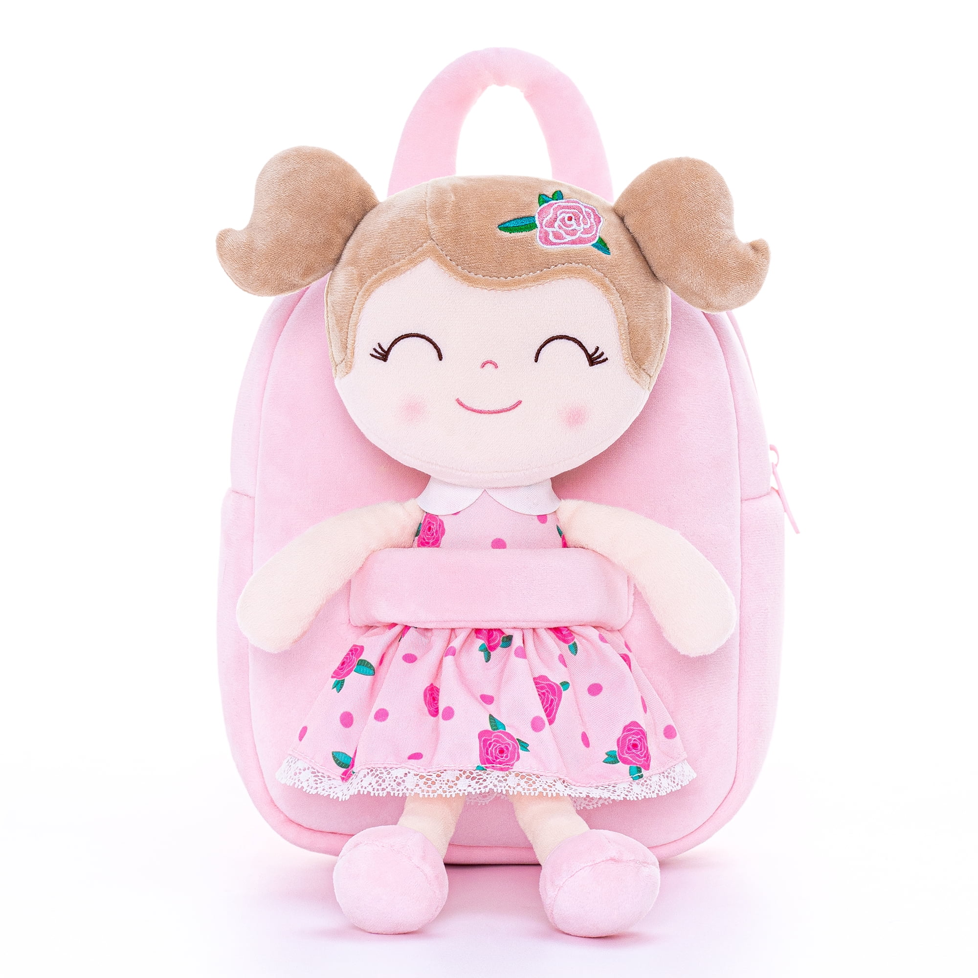 Gloveleya Plush Dolls Baby Girl Gifts Soft Girl Toys with Blue Flower Patterns 16"