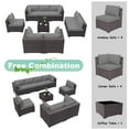 thumbnail image 5 of ALAULM 9 Pieces Patio Conversation Furniture Set Outdoor Sectional Sofa Sets W/Cushions Brown PE Rattan, Gray, 5 of 7