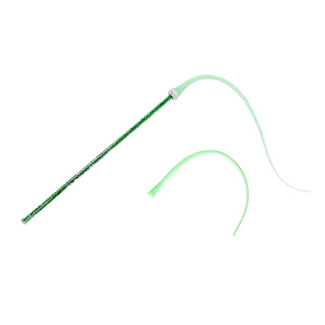 Cat Stick Toy 1 Set Cat Stick Interactive Silicone Cat Teaser Toy with Replaceable Top Simulated Mouse Tail Interactive Cat Wand
