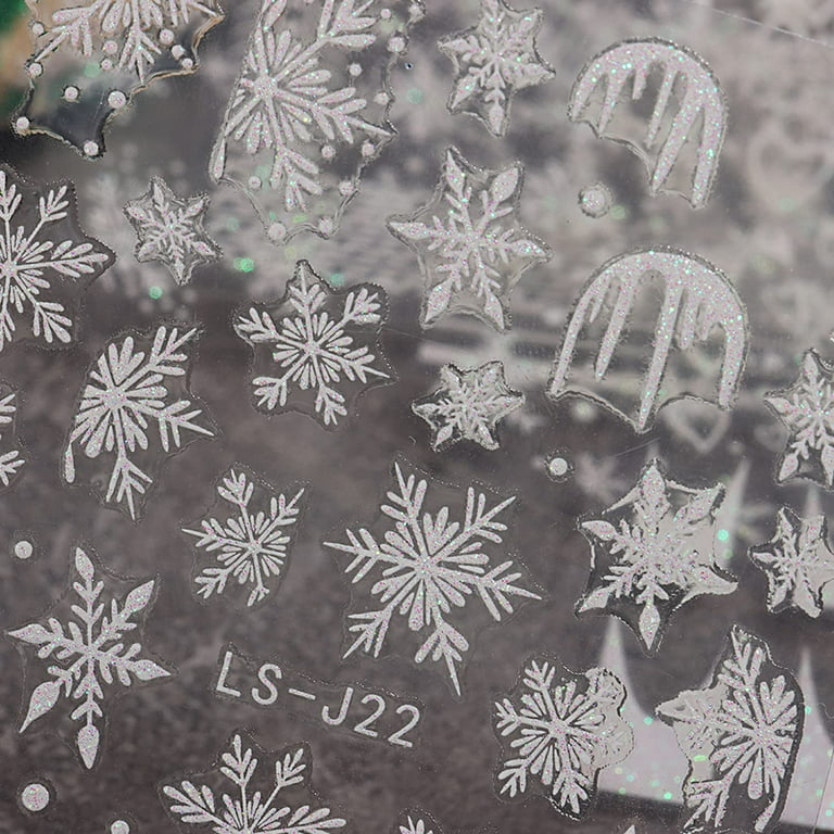 Vettsy Winter Nail Art Stickers-Hollow Snowflake 2262
