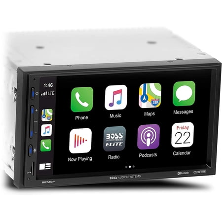 Restored BOSS Audio Systems Elite BE7ACP Car Multimedia Player with Apple CarPlay Android Auto 7 Inch LCD Capacitive Touchscreen, Double Din, Bluetooth (Refurbished)