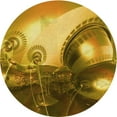 thumbnail image 1 of Ahgly Company Tapis d'Intérieur Rond Lavable en Machine Jaune Transitionnel, 7 Pieds Rond, 1 of 7