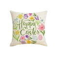thumbnail image 1 of SIYTUAU Decorative Linen Pillow Cover 45X45 Cm With Easter Rabbit And Egg Pattern For Sofa Couch Home Spring Holiday C, 1 of 7
