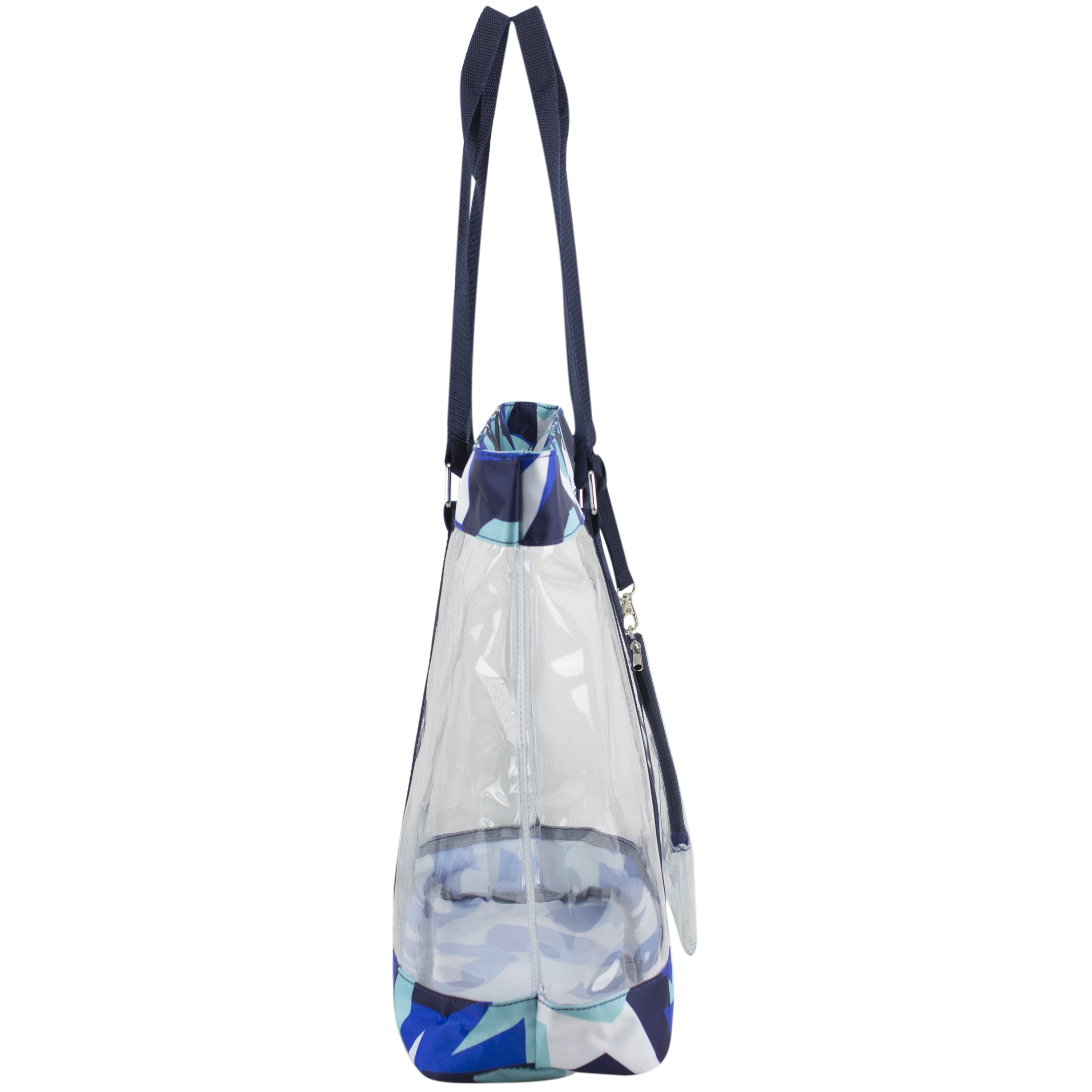 Eastsport Supreme Deluxe Clear Tote with Wristlet, Jagged Blue