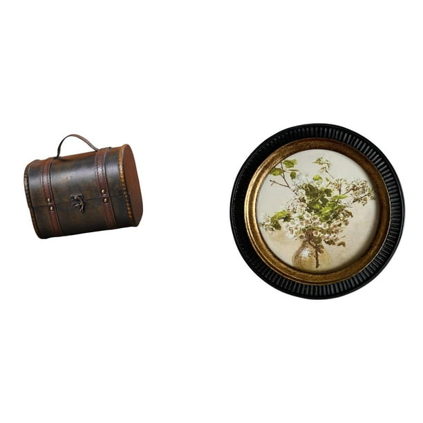 Organizador de joyas de madera vintage, con marco de pared decorativo antiguo europeo de resina repujada ornamentada para colgar foto