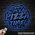 thumbnail image 4 of Craftnamesign It's Pizza Time Metal Wall Art LED Light, Pizza Metal Sign, Pizza Restaurant Decor, 4 of 5