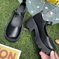 thumbnail image 4 of Women's Mary Jane Shoes Thick Sole Shoes Bow Pearl Decoration Gothic Sweet Style Platform Shoes Patent Leather Rivet decoration, 4 of 5