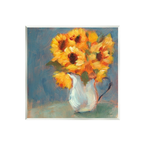 Stupell Industries Sunflower Vase Painting Botanical & Floral Painting Unframed Art Print Wall Art, 12 x 12