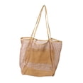 thumbnail image 6 of Tote Mesh Beach Tote Stylish Casual Portable Lightweight Durable Shoulder Handbag Hobo Pouch for Travel Gym Summer Vacation Street Khaki, 6 of 7