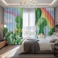 thumbnail image 2 of St Patrick's Day Blackout Curtains for Bedroom/Living Room, Pinch Pleated Black Out Curtains, Green Gnomes Shamrock Cloud Plants Rainbow Room Darkening Window Drapes with Hooks 2 Panels, 59"x70", 2 of 8