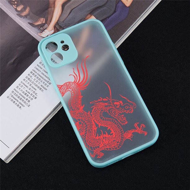 Funda de teléfono con diseño estético único, carcasa trasera suave de dragón rojo para iPhone 14, 12, 11, 13 Pro, Mini, X, XS, XR Max, 6, 7, 8 Plus, SE Fivean unisex