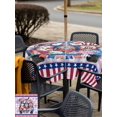 thumbnail image 5 of Outdoor Tablecloth with Umbrella Hole for Patio/Picnic/Party/Camping, 4th of July Waterproof Table Cloth Square Cover Washable, Independence Day Blue Red Plaid Gnomes (60"x 60"), 5 of 9