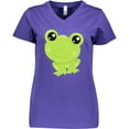 thumbnail image 3 of Inktastic Cute Frog, Little Frog, Baby Frog, Green Frog Women's V-Neck T-Shirt, 3 of 5