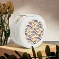 thumbnail image 6 of Fuzoiu Snake Print Portable Jewelry Box,Round Mini Leather Travel Jewelry Case,Small Travel Jewelry Organizer,Jewelry Holder for Ring Necklace Earring for Women Girls-White, 6 of 7