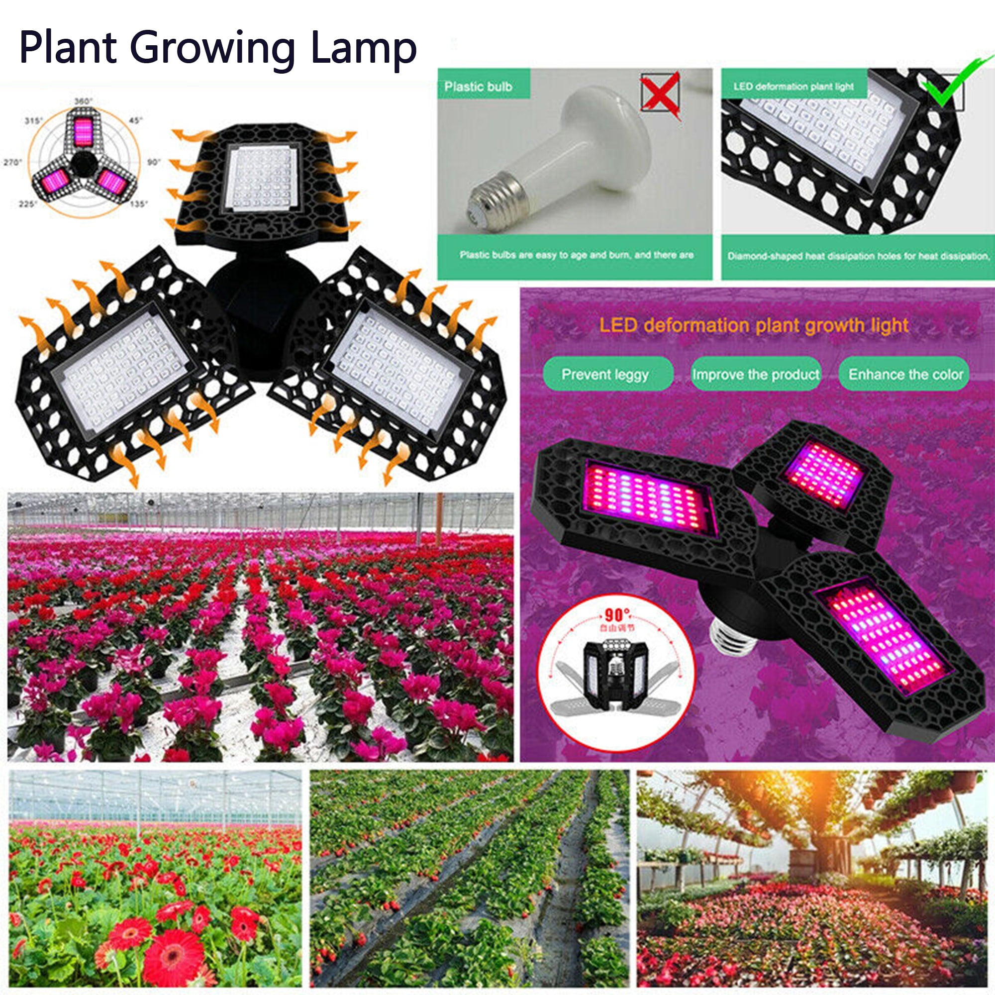 LED Plant Grow Flood Light Garden 220V 20/30/50/100W Full Spectrum Veg 