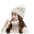 thumbnail image 2 of MPWEGNP Hat and Scarf Set Womens Earmuffs Add Flocking Thermal Cycling Warm Winter Knitting, 2 of 4