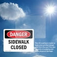 thumbnail image 6 of (2 Pack) Sidewalk Closed OSHA Danger Sign 24 Inch X 18 Inch Vinyl Label Decal Sticker Weather Resistant, UV Protected for Workplace, Business, and Construction Site, Made in the USA, 6 of 7
