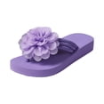 thumbnail image 3 of EliteGoogv Womens Flip Flop Sandals Thong Clip Toe Flat Sole Flower Decor for Women Summer Beach Slide Slippers No Heel Casual Outdoor Indoor Sandals US :9, 3 of 9