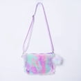 thumbnail image 6 of Jiibva Soft Plush Shoulder Bag Colorful Rainbow Handbags Crossbody Bags Envelope Package with Adjustable Shoulder Straps, 6 of 7