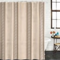 thumbnail image 3 of Brown Beige Striped Waterproof Fabric Shower Curtain,Boho Ethnic Modern Abstract Art Waterproof Fabric Shower Curtain for Bathroom Curtains Bathtubs Hotel Shower Curtains with 12 Hooks Long 72x78in, 3 of 8