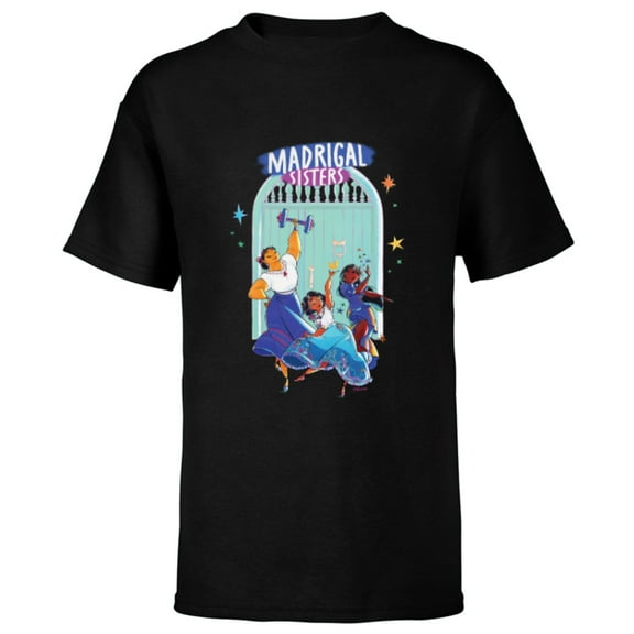 Disney Encanto Mirabel Isabela Luisa Madrigal Sisters Dance - Short Sleeve T-Shirt for Kids - Customized-Black