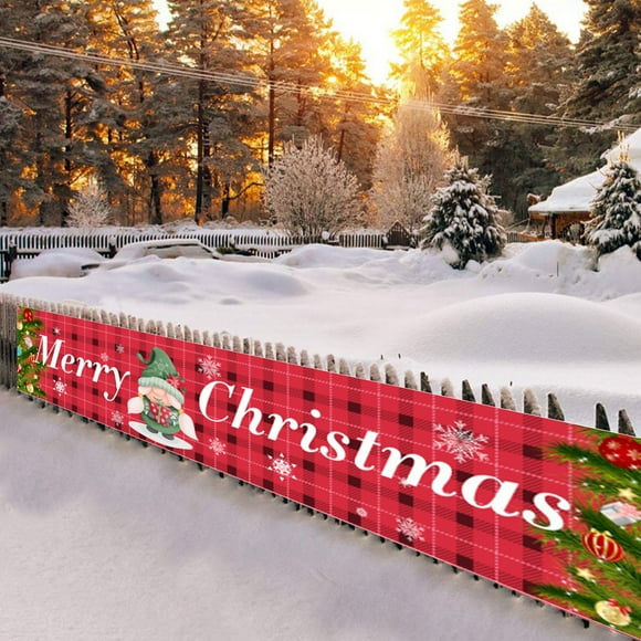 IROINID Christmas Decorations Indoor Outdoor,Christmas Tree Decorations,Christmas Banner Outdoor - 98.42x19.68 Inches,Christmas Front Porch Trim,Christmas Yard Banner,Christmas Yard Trim