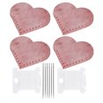 thumbnail image 1 of Leather Bookmarks, Retro Style 2.2 X 2in Heart-Shaped Fabric Elegant Vegetable Tanned Leather  For Library Pink, 1 of 8
