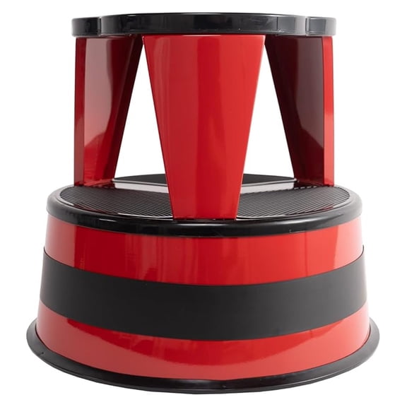 Kik Step Steel Step Stool - Two Step Stool, Holds 350 lbs (Red)