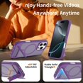 thumbnail image 3 of Magnetic Compatible with iPhone 16e Case, [Built-in Invisible Kickstand][Compatible with MagSafe] [Military Grade Shockproof] Slim Translucent Matte Phone Case for iPhone 16e, Darkpurple, 3 of 6