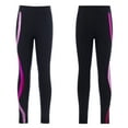 thumbnail image 4 of Aislor Girl's Active Leggings Elastics High Waist Yoga Gymnastics Athletic Skating Pants Size 6-16 A Black&Pink 14, 4 of 7