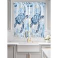 thumbnail image 3 of Living Room Curtains 72 Inches length, Blue Turtle Coastal Window Treatment Curtain Drapes, Coral Beach Nautical Ocean Light Filtering Drapes for Bedroom Laundry Room, 52"x72", 2 Panels, 3 of 7