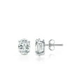 thumbnail image 2 of Oval Cut Moissanite Solitaire Women's Stud Earrings 14K White Gold Plated Pack of 4, 2 of 4