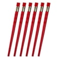 thumbnail image 1 of 6 pares de palillos de fibra de vidrio, palillos reutilizables de aleación, palillos antideslizantes, palillos con rosca dorada, 1 of 5