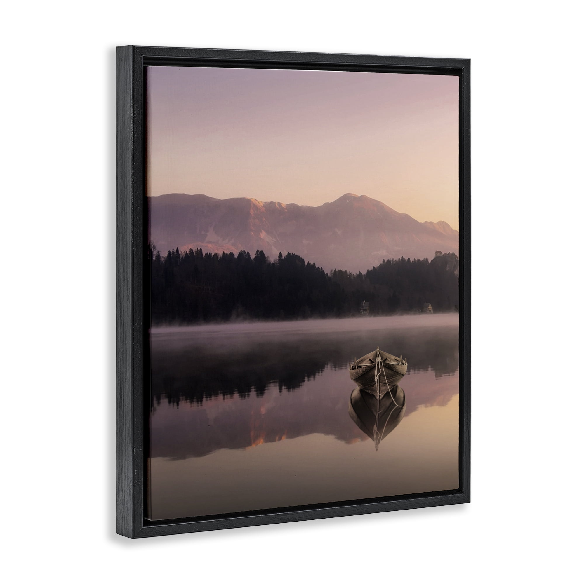 Stupell Industries Tranquil Lake Sunsets Black Framed Floater Canvas Wall Art, design by Marcus Prime