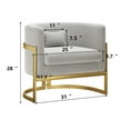thumbnail image 2 of Andeworld Upholstered Velvet Accent Chair Modern Wide Arm Chair for Living Room Bedroom Armchair Barrel Chair Leisure Chair Grey with Gold Legs, 2 of 7