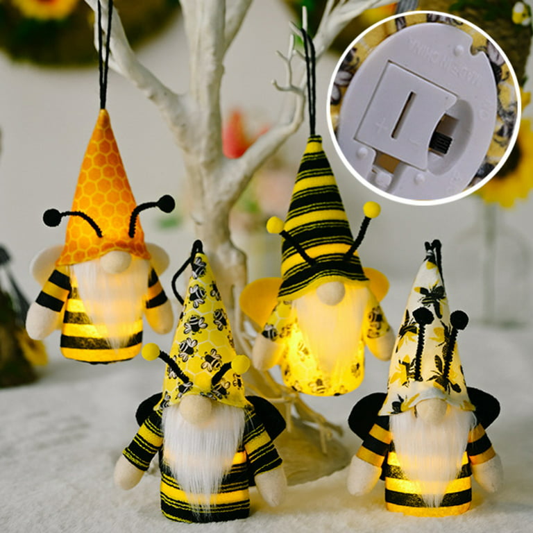 2 Pack Sunflower Garden Gnome, Bumble Bee Gnomes Plush, Bumble Bee Gnomes  Plush Decor,World Bee Day Fall Decor ,Fall Holiday Bee Decorations  Ornaments for The Home 