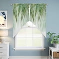 thumbnail image 6 of Green Palm Leaves Kitchen Window Curtains, Swag Curtains Valance for Bedroom Living Room Bathroom, Summer Botanical Tropical Rod Pocket Window Treatment Curtain Block Drapes 2 Panels 36"x45", 6 of 8