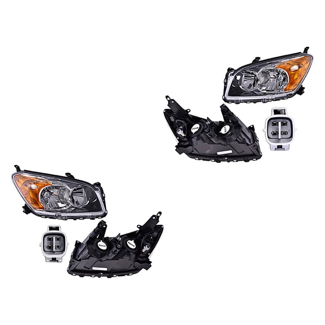 Par de Faros Rav4 2009 A 2012 Toyota Fdo Negro DEPO .