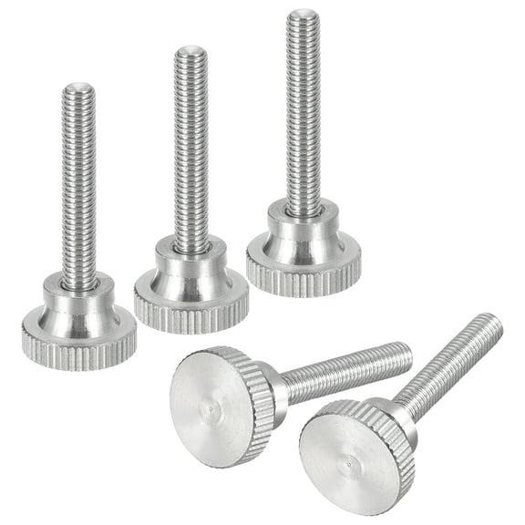 M5x30mm Knurled Thumb Screws, 5 Pack 304 Stainless Steel Flat Knurled Thumb Screws
