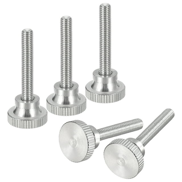 Unique Bargains Vis à Pouce Moletées M5x30mm, Lot de 5 Vis à Pouce Moletées Plates en Acier Inoxydable 304