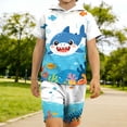 thumbnail image 6 of ZOYOEN Boys 3D Print Outfits Set- Fashion Casual Short Sleeve Kids Summer Clothes Hooded T Shirt and Shorts White Size 14, 6 of 7