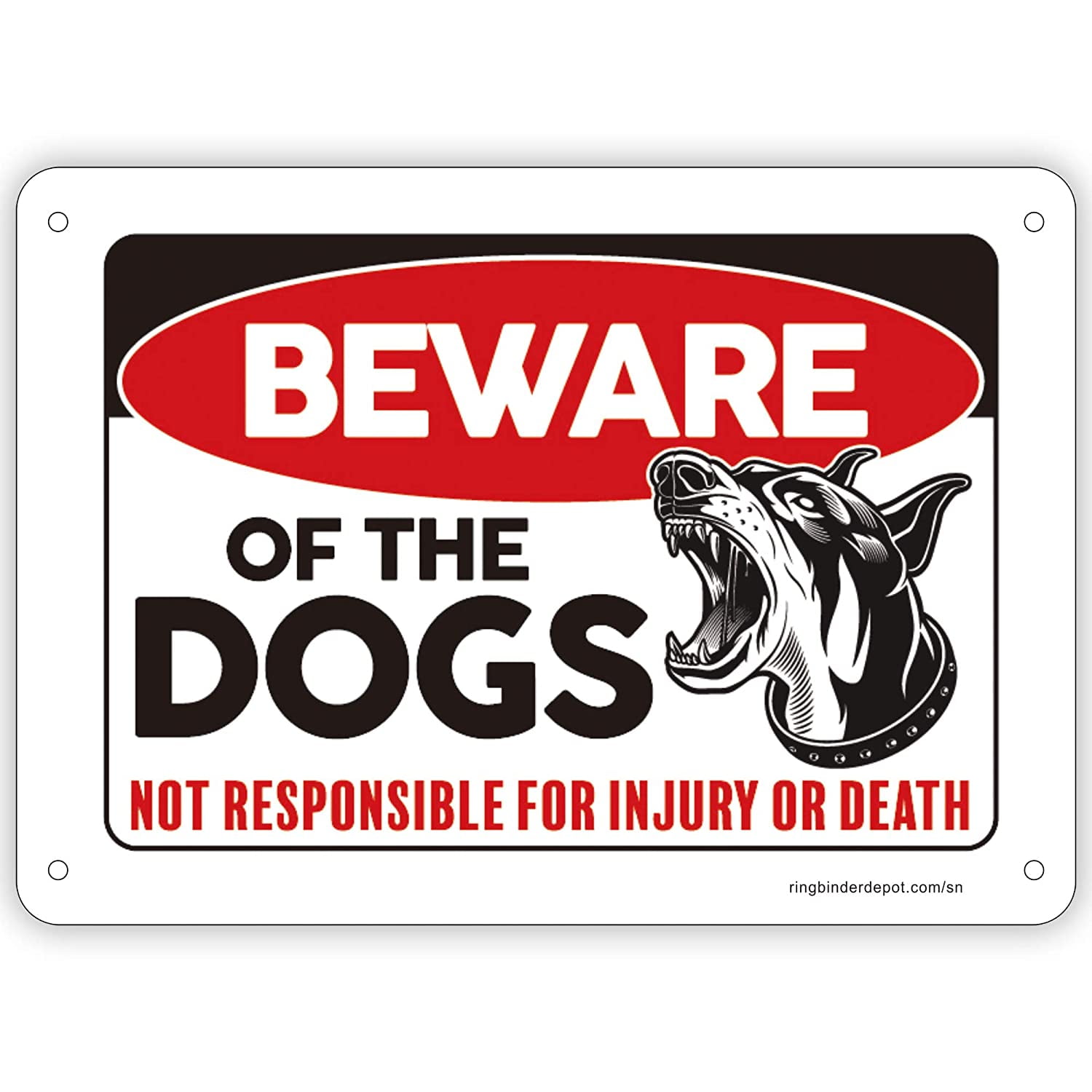 4 SIGN SET METAL "BEWARE OF DOG" 10" x 7" WARNING SIGN 