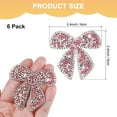 thumbnail image 3 of Uxcell 6-Pack Parches de Strass en Forma de Lazo de 6cm Rosa Apliques Adhesivos Brillantes para DIY/Ropa/Zapatos/Bolsa, 3 of 7