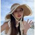 thumbnail image 3 of YooGuoGuo Women Sun Hat Wide Brim Straw Hat with Lace Ribbon Packable Floppy Summer Beach Cap Elegant Cottagecore Accessories, 3 of 6